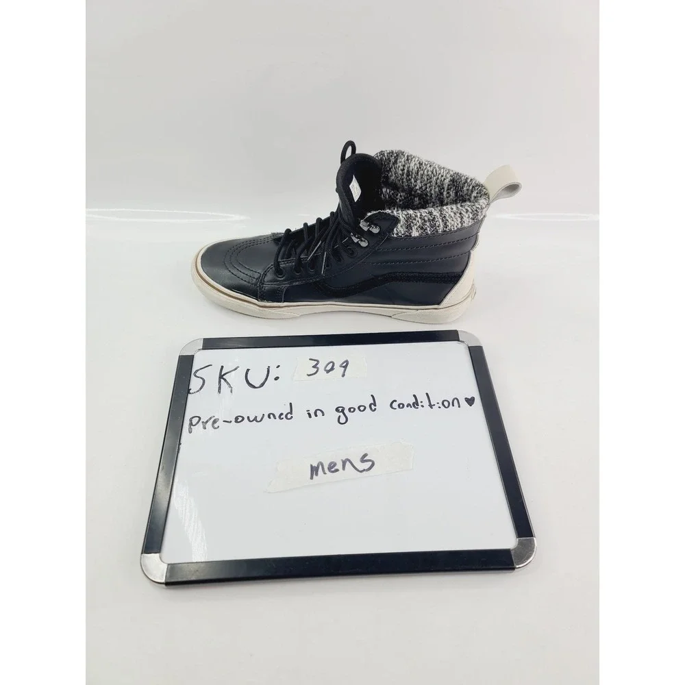 Vans  Skater Boots, Men, Size 8.5,‎ Black/White color.